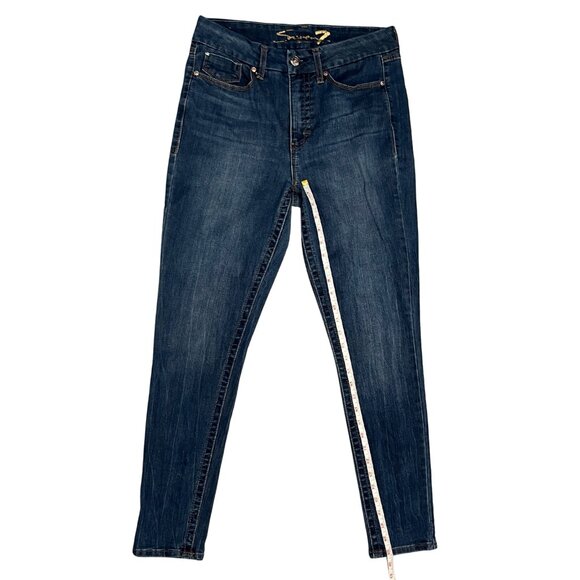 Seven7 Women's Tummyless High Rise Stretch Dark Wash Classic Skinny Jeans Sz 10 - Picture 11 of 16